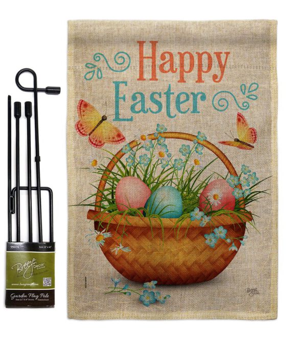 Easter Floral Basket - Easter Spring Vertical Impressions Decorative Flags HG103084 Made In USA - Image 14