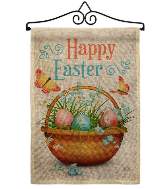 Easter Floral Basket - Easter Spring Vertical Impressions Decorative Flags HG103084 Made In USA - Image 17