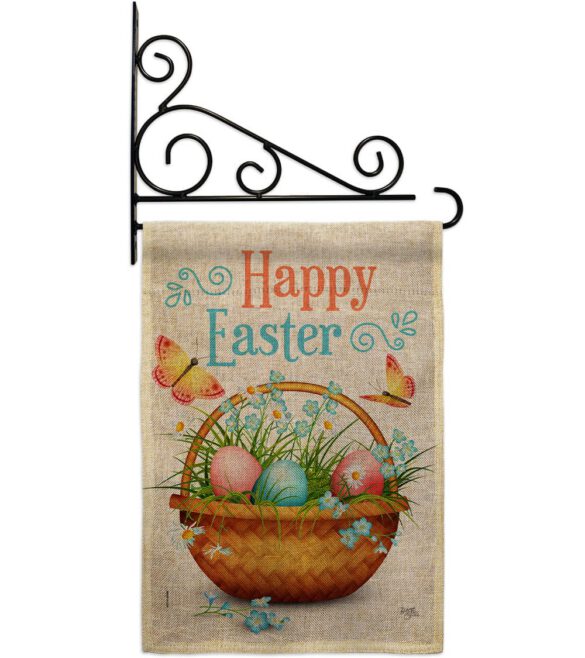 Easter Floral Basket - Easter Spring Vertical Impressions Decorative Flags HG103084 Made In USA - Image 18
