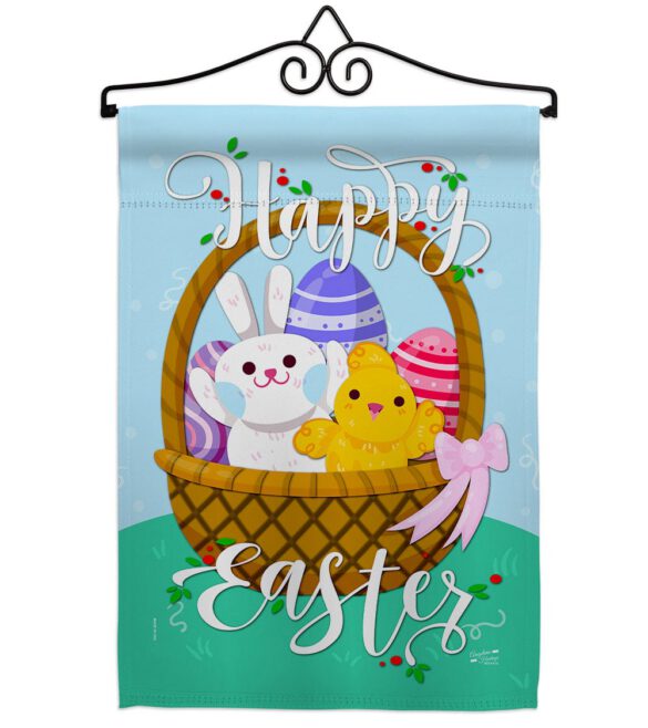 Happy Easter Basket - Easter Spring Vertical Impressions Decorative Flags HG137155 Made In USA - Image 6