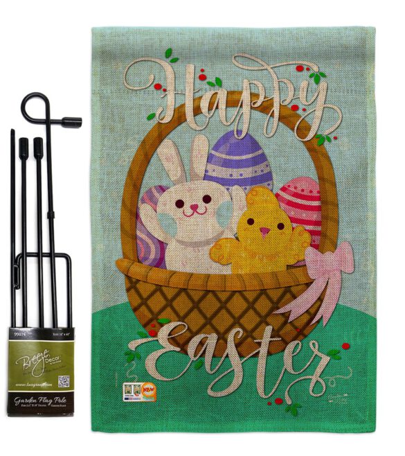 Happy Easter Basket - Easter Spring Vertical Impressions Decorative Flags HG137155 Made In USA - Image 9
