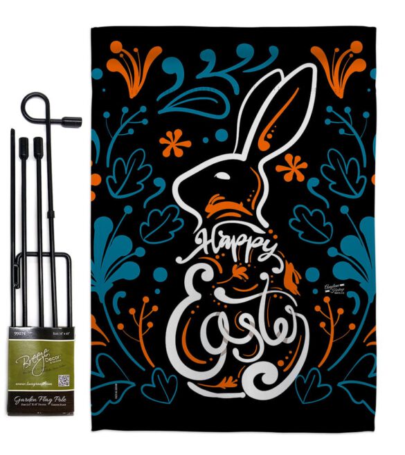 Colorful Bunny - Easter Spring Vertical Impressions Decorative Flags HG137389 Made In USA - Image 4