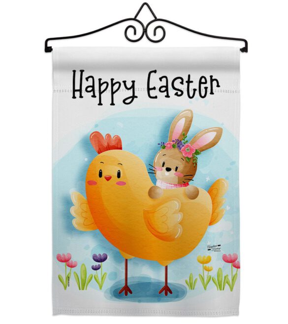 Chick with Bunny - Easter Spring Vertical Impressions Decorative Flags HG137403 Made In USA - Image 7