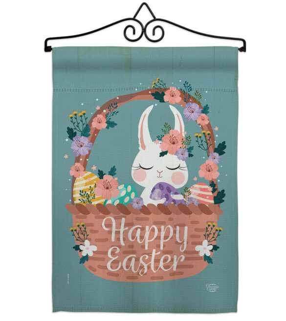 Bunny in Basket - Easter Spring Vertical Impressions Decorative Flags HG190060 Made In USA - Image 16