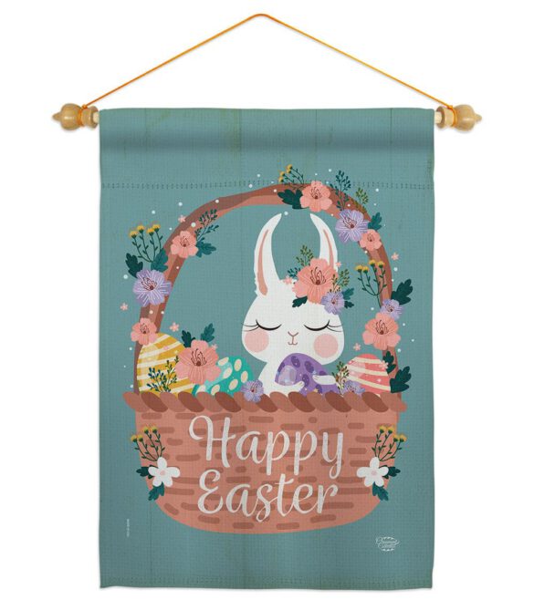 Bunny in Basket - Easter Spring Vertical Impressions Decorative Flags HG190060 Made In USA - Image 19
