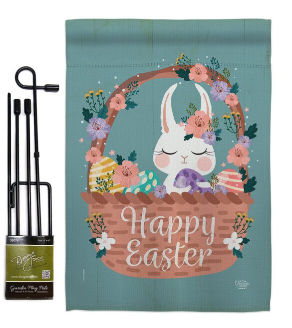 Bunny in Basket - Easter Spring Vertical Impressions Decorative Flags HG190060 Made In USA - Image 4