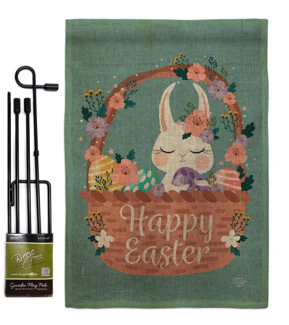 Bunny in Basket - Easter Spring Vertical Impressions Decorative Flags HG190060 Made In USA - Image 25