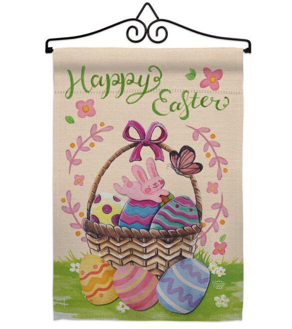 Happy Easter Colourful Basket Eggs - Easter Spring Vertical Impressions Decorative Flags HG192018 Made In USA - Image 7