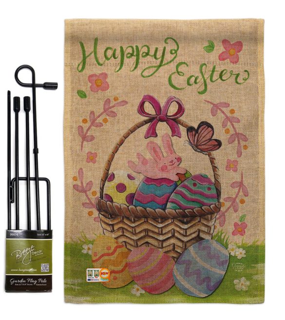 Happy Easter Colourful Basket Eggs - Easter Spring Vertical Impressions Decorative Flags HG192018 Made In USA - Image 9