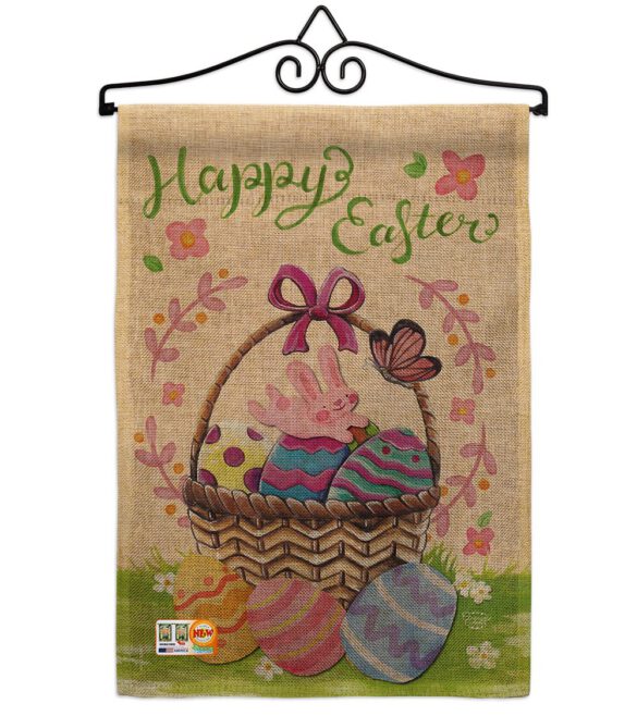 Happy Easter Colourful Basket Eggs - Easter Spring Vertical Impressions Decorative Flags HG192018 Made In USA - Image 10