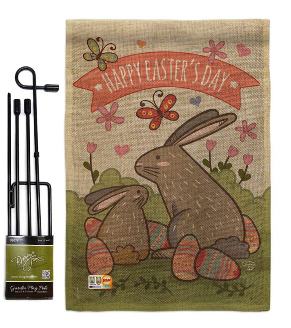 Happy Easter's Day with Colourful Bunny Eggs - Easter Spring Vertical Impressions Decorative Flags HG192020 Made In USA - Image 9