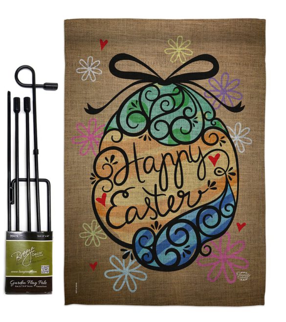 Colourful Happy Easter Egg - Easter Spring Vertical Impressions Decorative Flags HG192022 Made In USA - Image 4