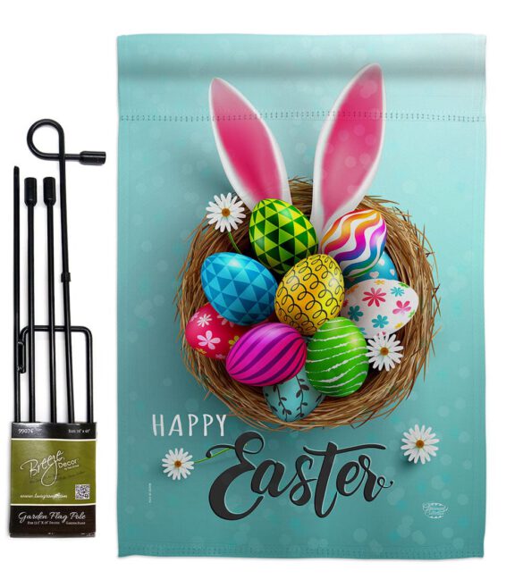 Bunny Easter Eggs - Easter Spring Vertical Impressions Decorative Flags HG192373 Made In USA - Image 4