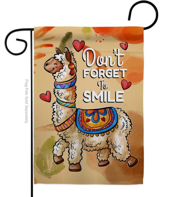 Don't Forget to Smile - Expression Inspirational Vertical Impressions Decorative Flags HG137092 Made In USA