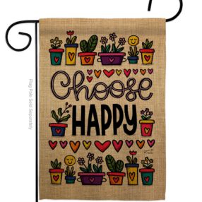Choose Happy - Expression Inspirational Vertical Impressions Decorative Flags HG137205 Made In USA