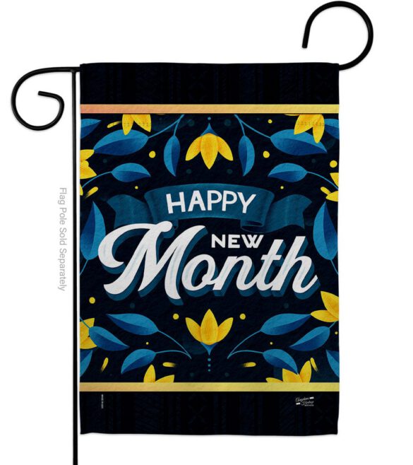 Happy New Month - Expression Inspirational Vertical Impressions Decorative Flags HG137461 Made In USA