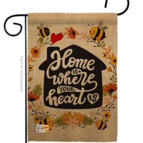 Home is Where Your Heart - Expression Inspirational Vertical Impressions Decorative Flags HG192202 Printed In USA