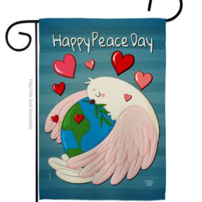 Happy Peace Day - Expression Inspirational Vertical Impressions Decorative Flags HG192420 Made In USA