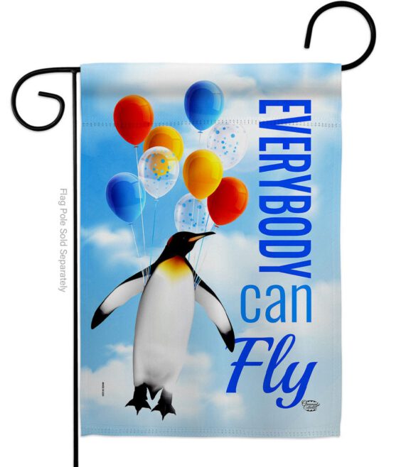 Everybody Can Fly - Expression Inspirational Vertical Impressions Decorative Flags HG192613 Made In USA