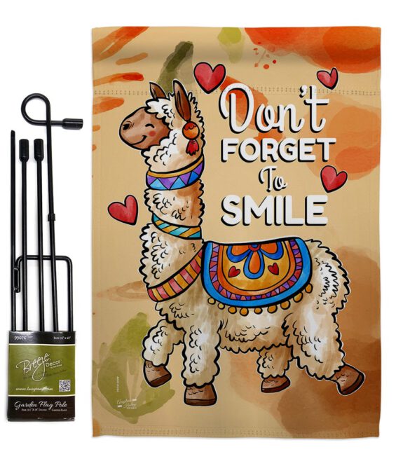 Don't Forget to Smile - Expression Inspirational Vertical Impressions Decorative Flags HG137092 Made In USA - Image 4