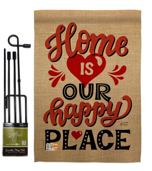 Home is Happy Place - Expression Inspirational Vertical Impressions Decorative Flags HG137200 Printed In USA - Image 4