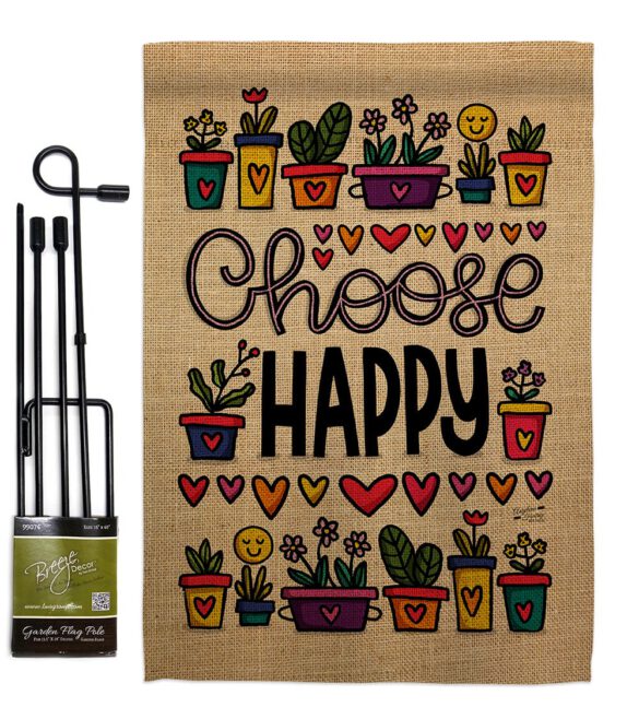 Choose Happy - Expression Inspirational Vertical Impressions Decorative Flags HG137205 Made In USA - Image 4