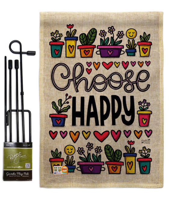 Choose Happy - Expression Inspirational Vertical Impressions Decorative Flags HG137205 Made In USA - Image 12