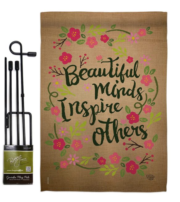 Beautiful Minds Inspire Others - Expression Inspirational Vertical Impressions Decorative Flags HG191097 Made In USA - Image 4