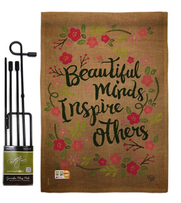 Beautiful Minds Inspire Others - Expression Inspirational Vertical Impressions Decorative Flags HG191097 Made In USA - Image 9