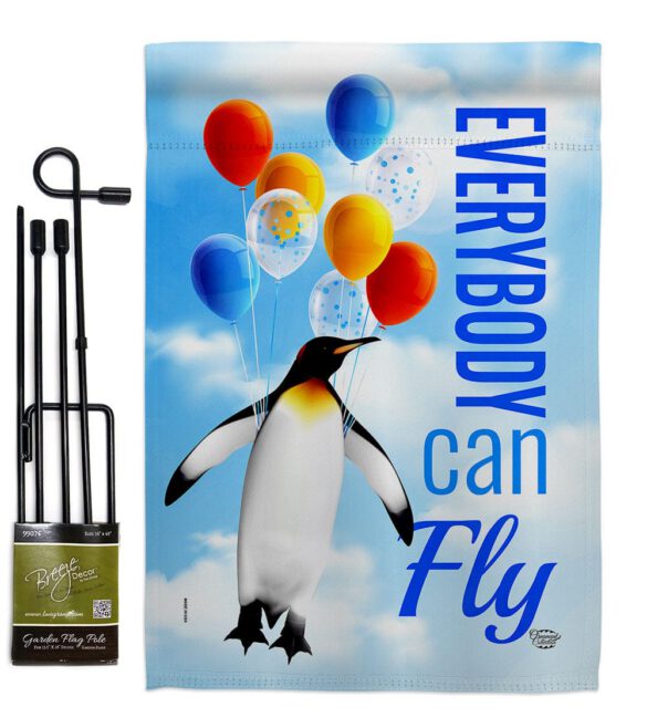 Everybody Can Fly - Expression Inspirational Vertical Impressions Decorative Flags HG192613 Made In USA - Image 4