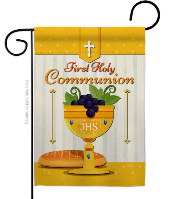 Holy Communion - Faith Religious Inspirational Vertical Impressions Decorative Flags HG120062 Made In USA