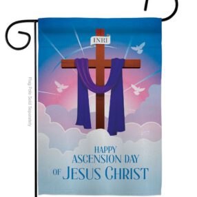 Happy Asgension - Faith Religious Inspirational Vertical Impressions Decorative Flags HG130429 Made In USA