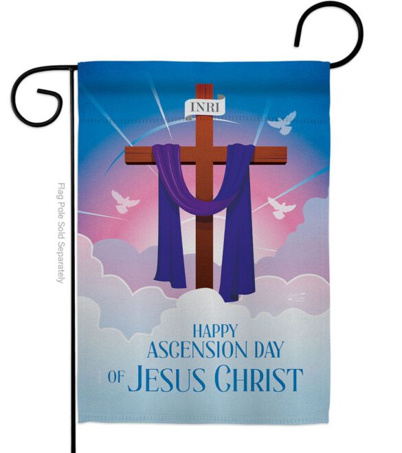 Happy Asgension - Faith Religious Inspirational Vertical Impressions Decorative Flags HG130429 Made In USA