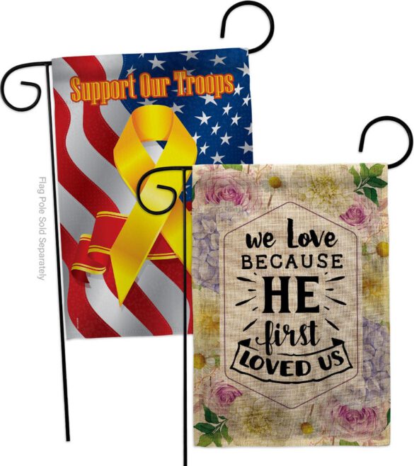 He First Loved - Faith Religious Inspirational Vertical Impressions Decorative Flags HG120280 Made In USA - Image 34