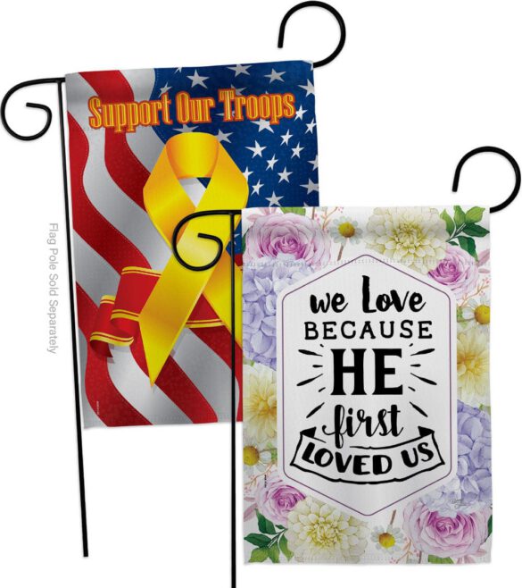 He First Loved - Faith Religious Inspirational Vertical Impressions Decorative Flags HG120280 Made In USA - Image 13