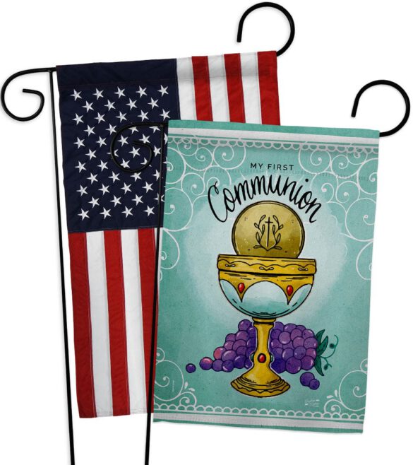 First Communion - Faith Religious Inspirational Vertical Impressions Decorative Flags HG130342 Made In USA - Image 9
