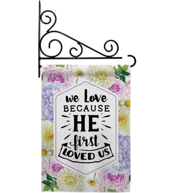 He First Loved - Faith Religious Inspirational Vertical Impressions Decorative Flags HG120280 Made In USA - Image 17