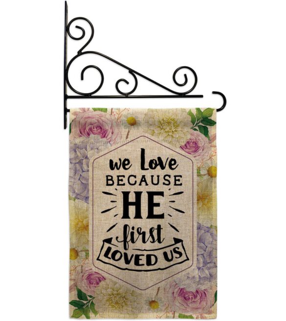 He First Loved - Faith Religious Inspirational Vertical Impressions Decorative Flags HG120280 Made In USA - Image 38