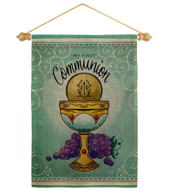 First Communion - Faith Religious Inspirational Vertical Impressions Decorative Flags HG130342 Made In USA - Image 40
