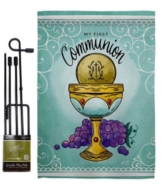 First Communion - Faith Religious Inspirational Vertical Impressions Decorative Flags HG130342 Made In USA - Image 4