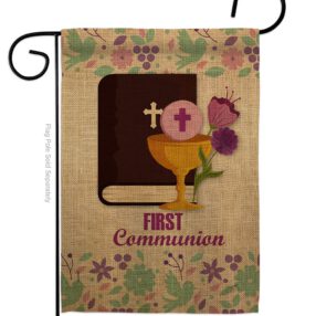 First Communion - Faith & Religious Inspirational Vertical Impressions Decorative Flags HG103062 Made In USA
