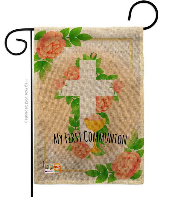 Floral Frist Communion - Faith & Religious Inspirational Vertical Impressions Decorative Flags HG103064 Made In USA - Image 11