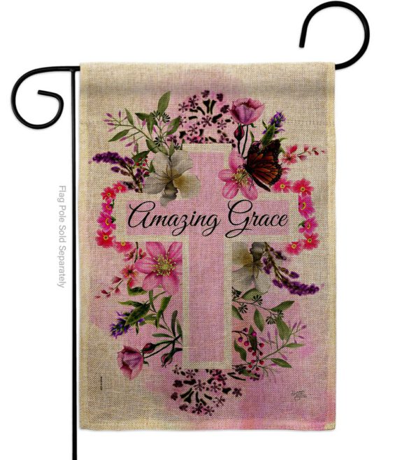 Floral Amazing Grace - Faith & Religious Inspirational Vertical Impressions Decorative Flags HG103089 Made In USA - Image 11