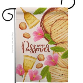 Happy Pesach - Faith & Religious Inspirational Vertical Impressions Decorative Flags HG137248 Made In USA