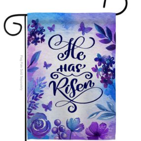 He Has Risen - Faith & Religious Inspirational Vertical Impressions Decorative Flags HG137414 Made In USA