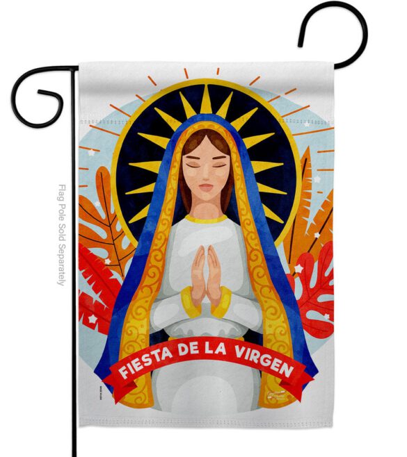Fiesta De La Virgen - Faith & Religious Inspirational Vertical Impressions Decorative Flags HG137521 Made In USA