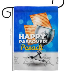 Happy Passover Pesach - Faith & Religious Inspirational Vertical Impressions Decorative Flags HG137534 Made In USA