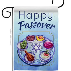 Happy Passover - Faith & Religious Inspirational Vertical Impressions Decorative Flags HG192318 Made In USA