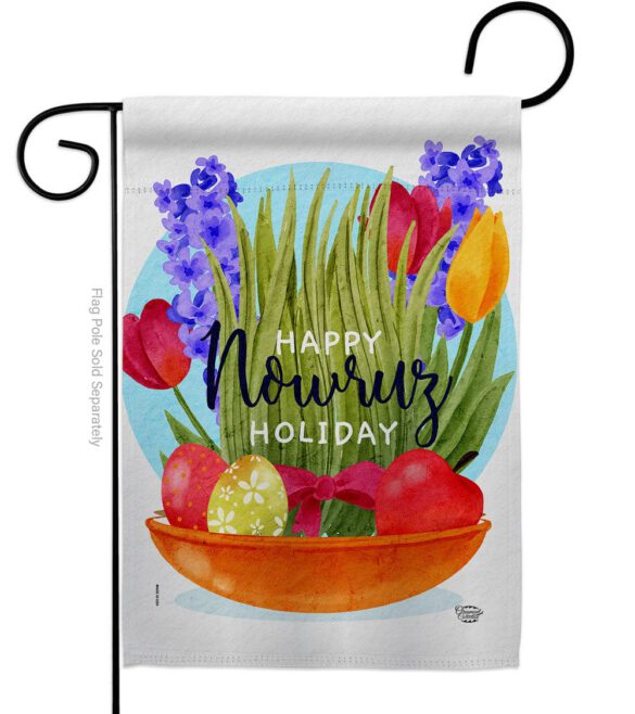 Happy Nowruz Holiday - Faith & Religious Inspirational Vertical Impressions Decorative Flags HG192463 Made In USA