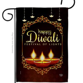 Celerate Diwali - Faith & Religious Inspirational Vertical Impressions Decorative Flags HG192473 Made In USA